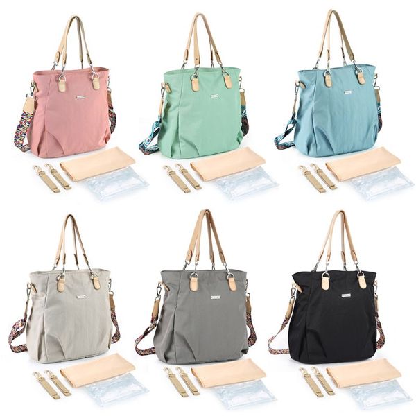 

1set fashion diaper tote shoulder baby nappy bags for mom women large capacity with changing mat wet bag multi color