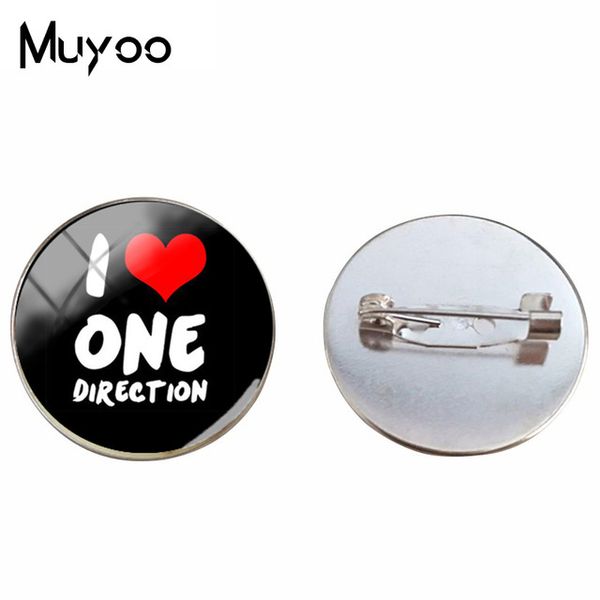 

2019 new one direction id brooch pin fashion statement pins glass handmade jewelry silver bronze p brooches id brooch, Gray
