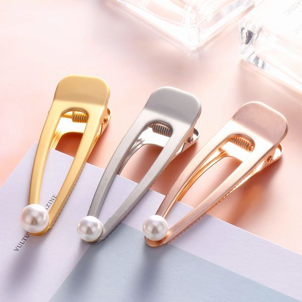 

women elegant pearl metal hair clip hairband comb bobby pin barrette hairpin headdress hair accessories beauty styling tools, Golden;white