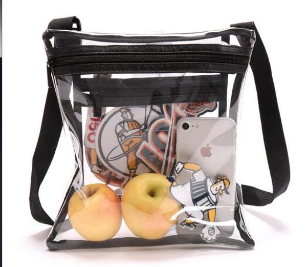 

19 the new clear crossbody purse bag for sports of man approved clear shoulder tote bag. stadium approved for sports events, Black;white