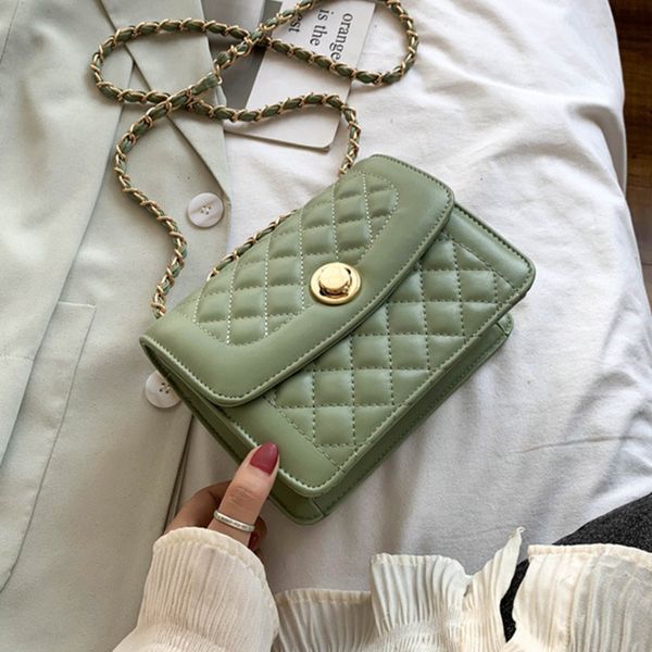 

female lattice pu leather crossbody bags for women 2020 chain shoulder messenger bag ladies hand sling handbags