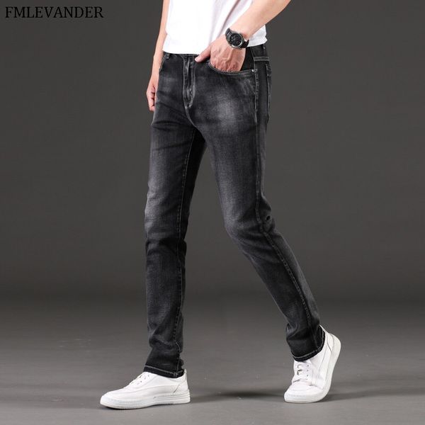 

new 2019 plus size 44 46 pure color straight denim pencil pants male brand jeans men jeans homme, Blue