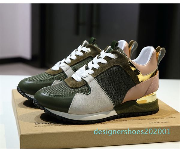 

2020 new popular designer sneakers leather trainers women men casual shoes fashion mixed color with box size 36-45 d01, Black