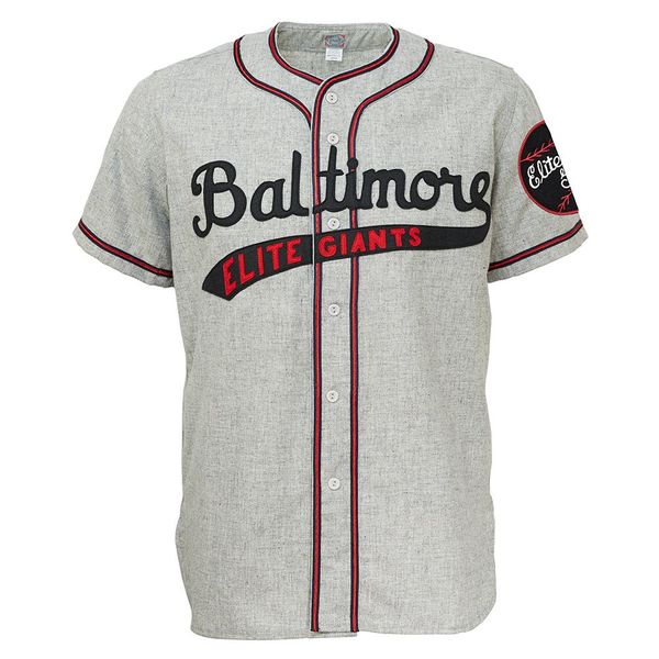 

Baltimore Elite Giants 1949 Road Jersey Doulble Stiched Logos & Name & Number Customizable For Men Women Youth