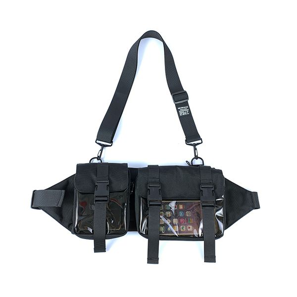 

men casual multifunction durable fanny waist pack waist bags belt canvas hip bum bag pouch zipper pockets hip-hop bag