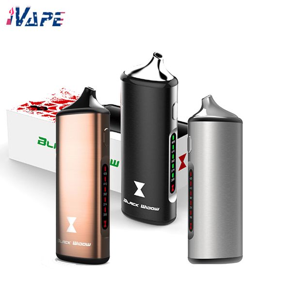 

100% оригинал Kingtons Black Widow Dry Herb Vaporizer Pen Kit 2200 мАч Керамическая система отопления 3 в 1 травяной комплект с несколькими настройками нагрева