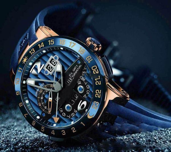 

2019 Новый Ulysse Исполнительный Эль Торо / Black Toro Perpetual Calendar Gmt 326 -00 -3 / Бк розовое золото