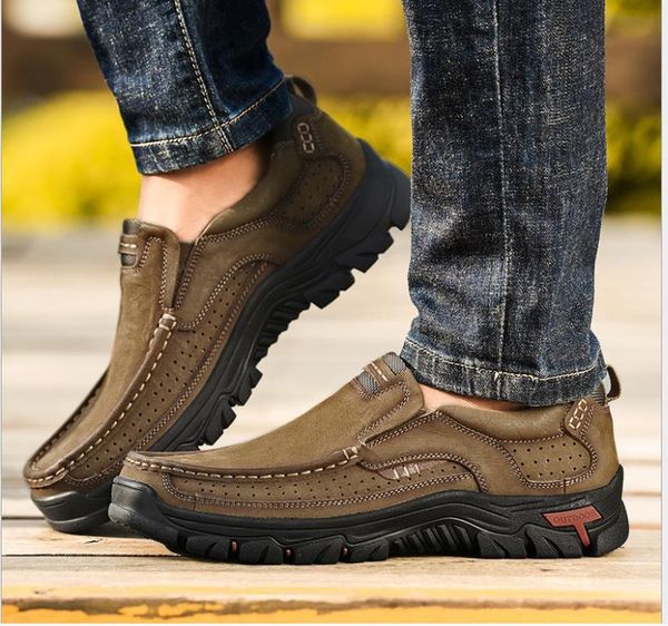 

dress shoes men's leather shoes leather 2019 men's fashion casual shoes, Black