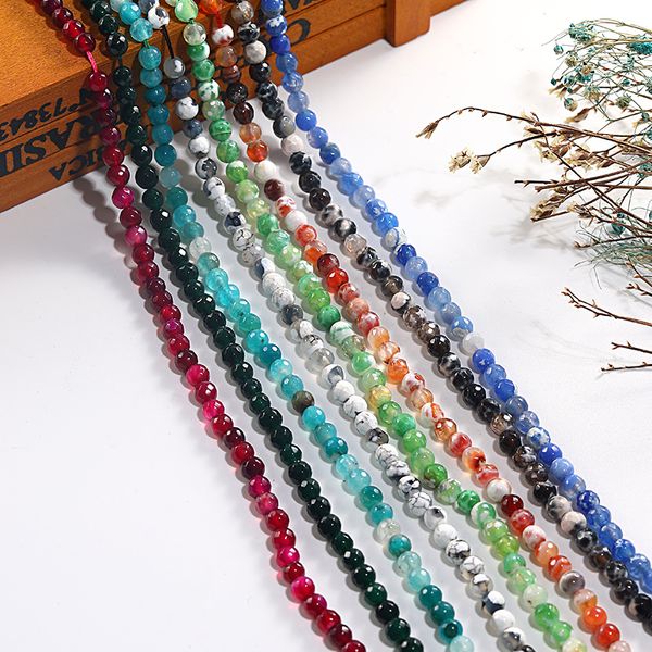 

new fashion agate stone loose beads pick size 6mm strand bead geometric natural stone charms handmade diy stretch bracelet, Black