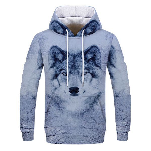 

wolf sweatshirts hooded jackets men women autumn winter hoodies 3d brand male long sleeve tracksuit casual pullovers plus size, Black