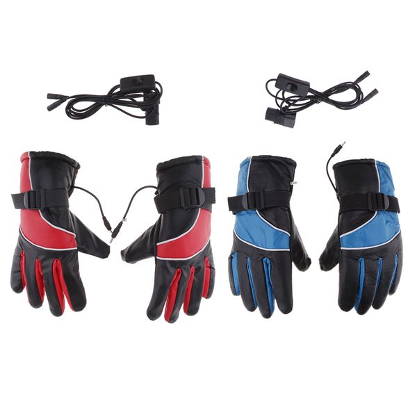 

men heated gloves thermal winter electric fishing skiing racing (2 pair, Black