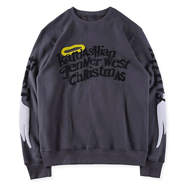 

kanye west kids see ghosts embroidered letters hoodies cotton long sleeve sweatshirt hip-hop fashion new kanye sweatshirt, Black