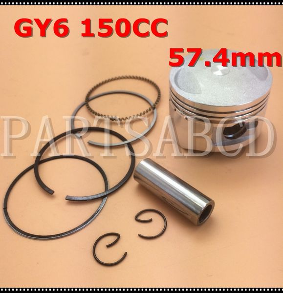 

piston kit gy6 57.4mm pin 15mm piston kit for the 150cc 4-stroke qmj qmi/152 gy6 engines scooter