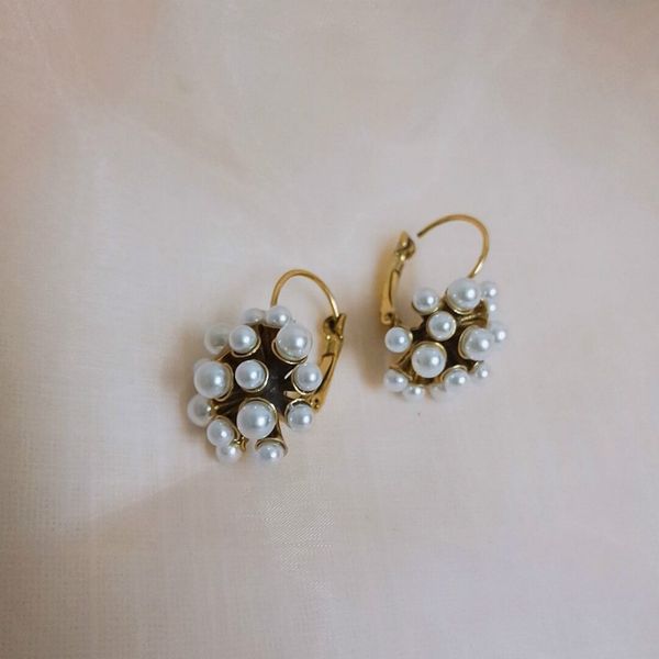 

retro simulated pearl hoop earrings vintage earrings for women 2020 wedding party earing small hoops wholesale gifts for girls, Golden;silver