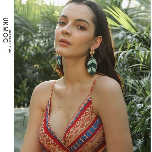 

b-022 2109 богемские серьги европейская и американская мода национальный ветер сплава ручной работы многоцветные серьги листья серьги женски, Silver