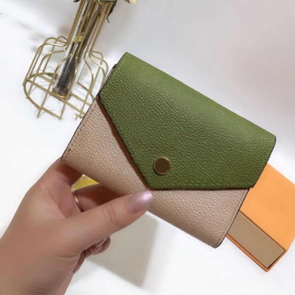 

mini luxury classic short contrast color presbyopic bag designer wallet card change purse wallet multiple clamping position t512