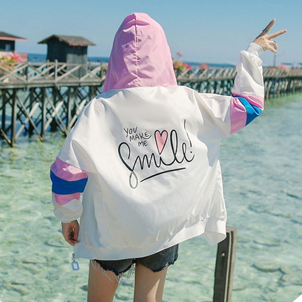 

jacket female spring and autumn students 2019 new korean wild baseball uniform summer thin section sunscreen clothing, Black;brown