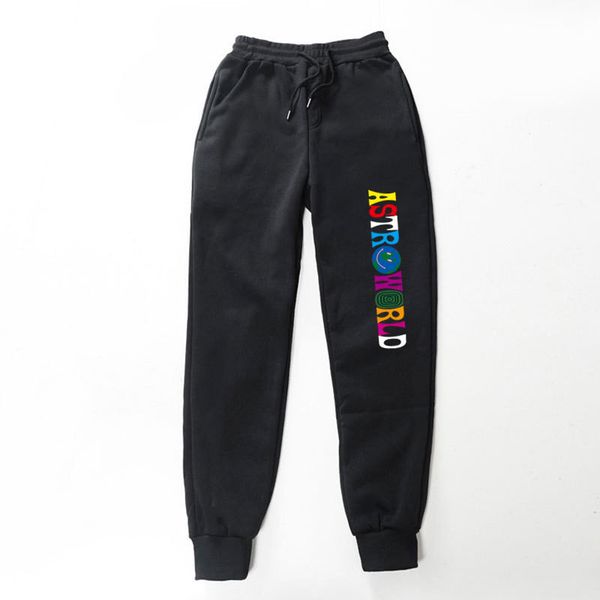 

travis scott astroworld mens pants fashion drawstring sport styles pencil pants designer printed mens casual pants, Black