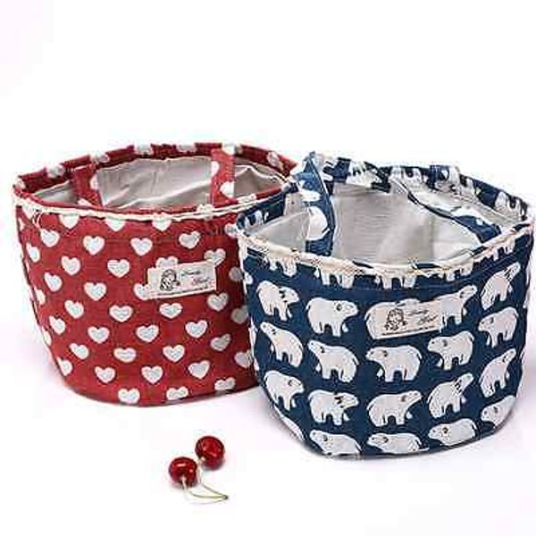 

triangle tree cooler cotton bag thermal insulated lunch box whale tote cute heart bento pouch bear lunch container