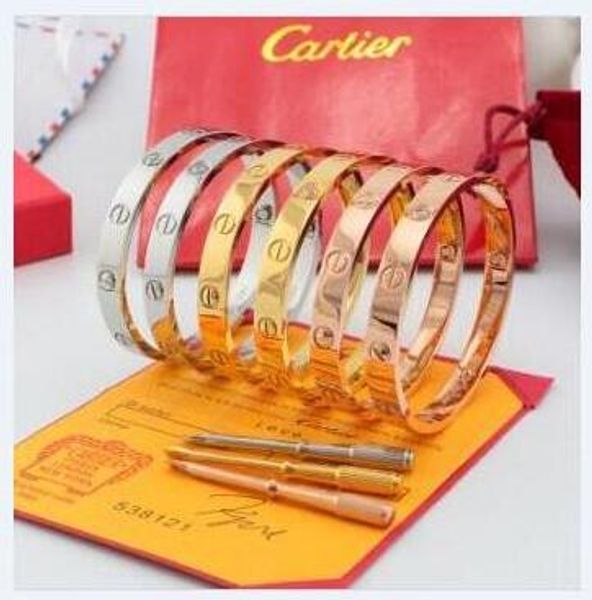 

2020 Новый горячий Titanium Cartier розовое золото из нержавеющей стали 316L Винт браслет с отверткой и оригинальный Box Мужчины и женщины любят