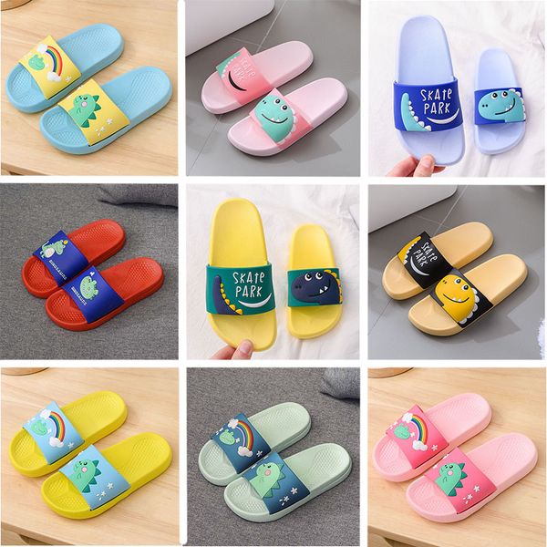

fashion indoor pvc flip flops cartoon children sandals blue pink yellow ren kids anti slip shoes summer designers women men 2020 slippers