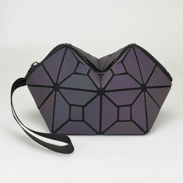 

new women geometric luminous cosmetic bag women fold travel make up organizer makeup bag pouch clutch bags beauty cases neceser