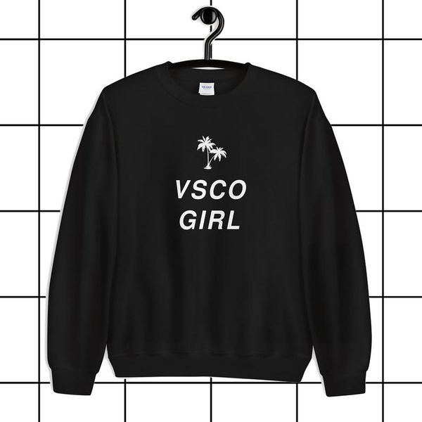 

zbbrdd vsco girl fashion funny female pullover full long sleeve lady shirt cotton o neck women cusual sweatshirt drop ship, Black