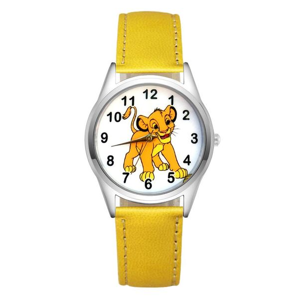 

мультфильм довольно король лев симба стиль дети часы женские студенты девочки мальчики кварц кожаный ремешок наручные часы jc114 pnuys, Blue