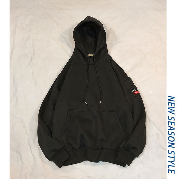 

fashion men's hoodie warm men's casual style long sleeve sweatshirt, Black