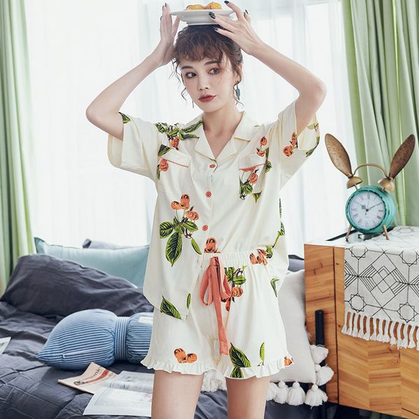 

new cotton pajamas for women pajamas shorts women sleepshirts sleepwear suit leisure plus size set floral homewear, Black;red
