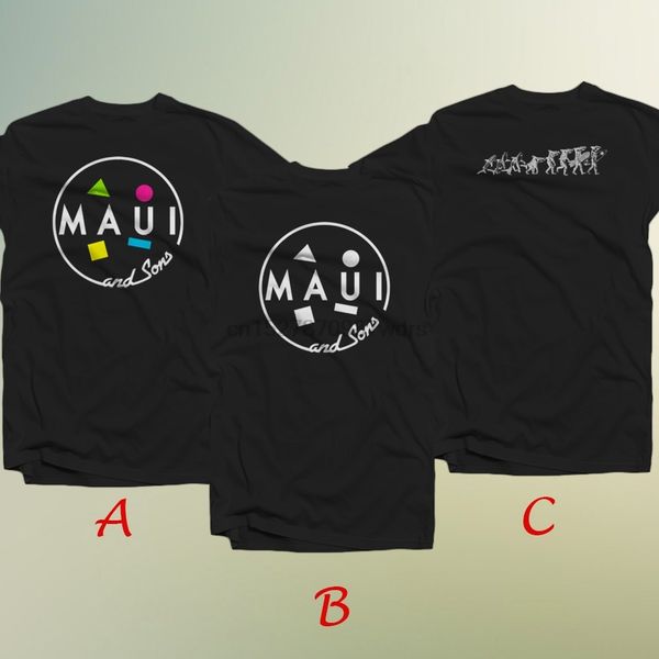 

maui and sons surf sakateboard brand mens t-shirt 100% cotton, White;black