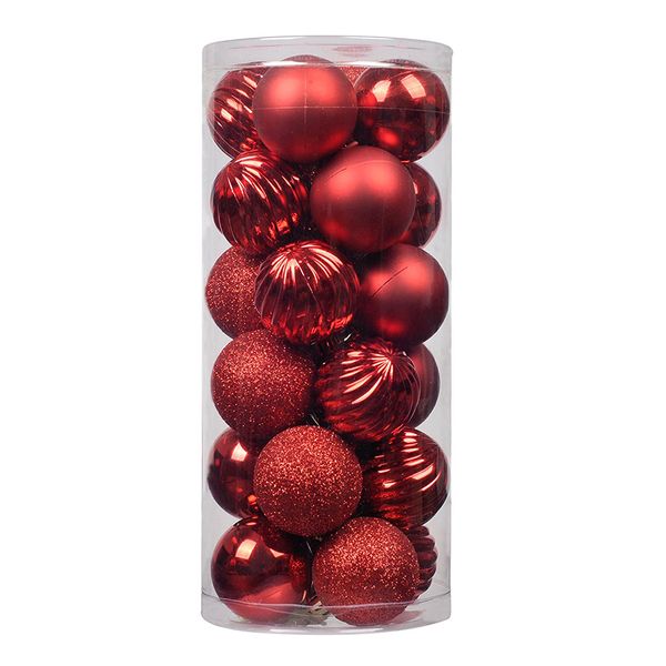 

24pcs multi usage christmas balls baubles 4cm hanging ball ornaments decorative shatterproof xmas balls for festival decor red r