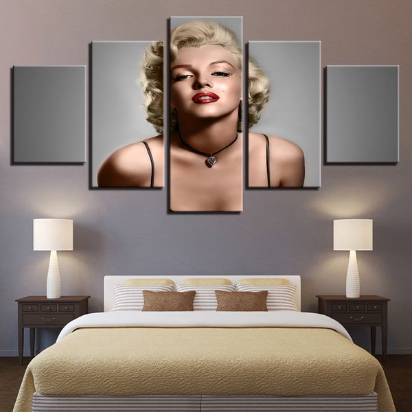 

hd холст картина для гостиной декор стены 5 штук мэрилин монро изображение