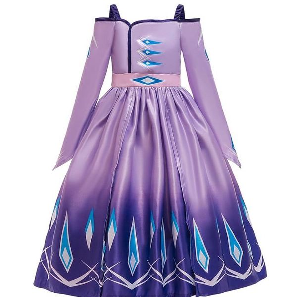 

cartoon frozen childrens ins princess ball gown dress 2 colors baby girls geometric fashion elegant dress for halloween party, Red;yellow