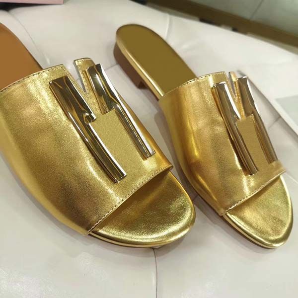 

designer italian brand luxury genuine leather sandals women's flats beach casual shoes fashion super star slipper, Black