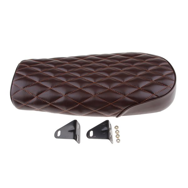 

motorcycle flat brat style tracker cafe racer seat 53cm - brown