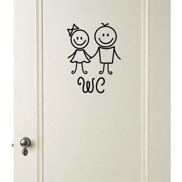 

removable cute man woman children washroom toilet wc sticker family diy decor