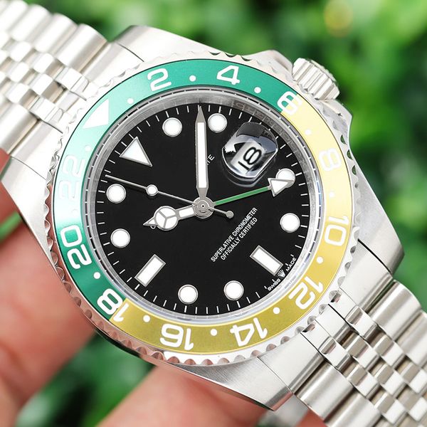 

зеленый автоматические часы высокого качества 41601 известные механические дизайнерские мужские часы мастер montre наручные часы для мужчин, Slivery;brown