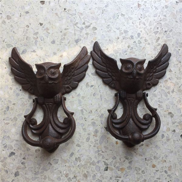 Vintage Door Knocker Cast Iron Owl Decorative Doorknocker Wrought