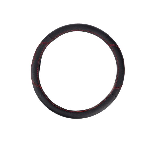 

comfortable 38cm universal car leather steering wheel breathable anti-slip cover wheel sleeve protector(black and red