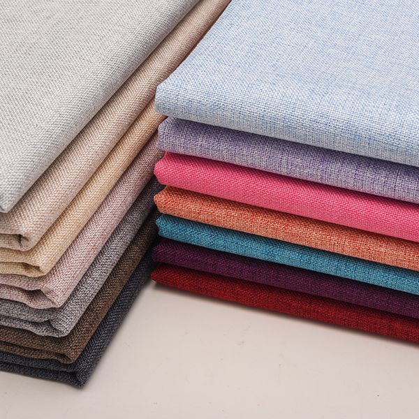 

wide 59" plain cotton linen upholstery sofa fabric cushion wallpapers soft hard old coarse material by the yard, Black;white