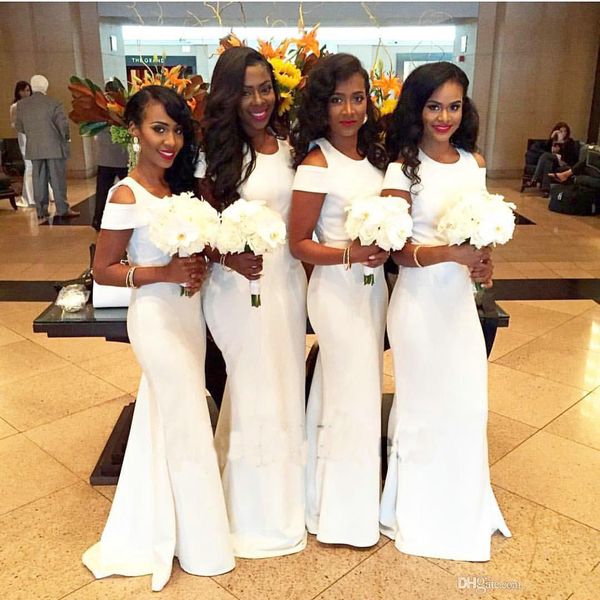 

2020 elegant white bridesmaid dresses floor length jewel formal party dresses for maid of honor dresses fashion style prom gowns, Blue;red
