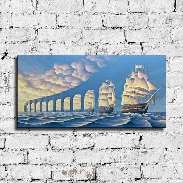 

rob gonsalves "the sun sets sail" large wall picture home decor handpainted &hd print oil painting on canvas wall art canvas pictu