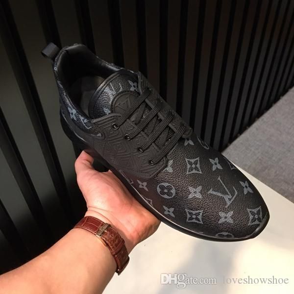 

classic luxury fashion luxury shoes fashion men's women's sports shoes casual leather running shoes size 38-45, Black