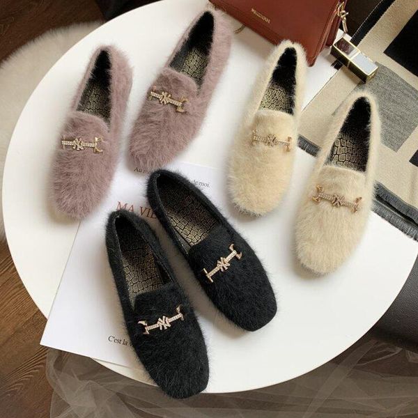 

2019 spring new non-slip women's shoes fashion low heel set foot suede flat shoes casual plus size funny deep mouth shoe, Black