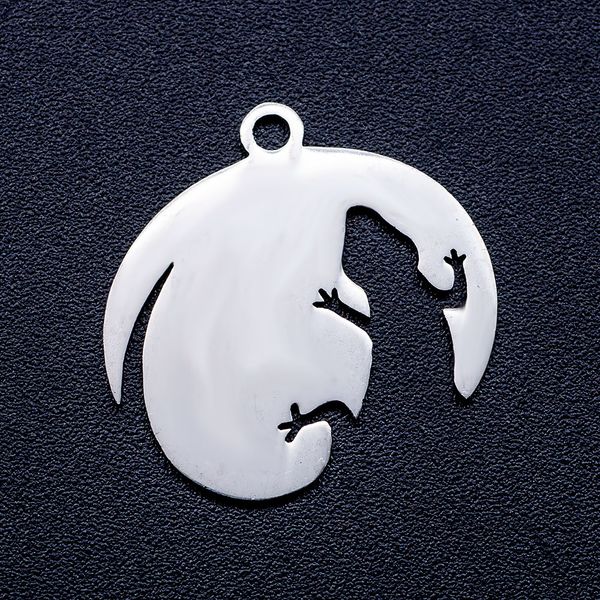 

10pcs/lot lizard diy jewelry charms wholesale 100% stainless steel pendant accessories charm for bracelet making, Bronze;silver