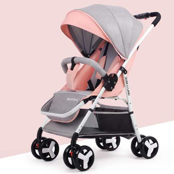 

5.5kg lightweight baby stroller high landscape four-wheel trolley traveling pram for newborns folding portable baby stroller