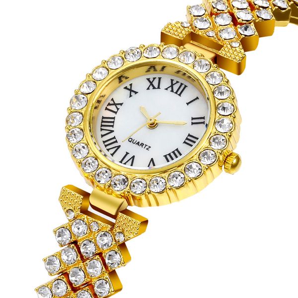 

wj-9400 diamond wrist watch for female alloy gold strap ladies watch kol saati reloj women watches bracelet clock, Slivery;brown