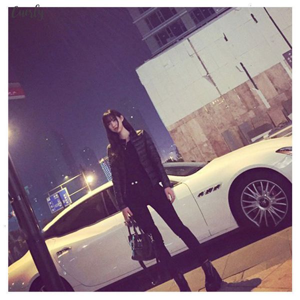 

regular down female coat 2020 spring winter women europe and america thin short cultivating outwear cotton padded warm jacket outwear, Black;brown