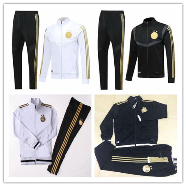 

2019 2020 algeria mahrez soccer jacket tracksuit 19 20 bounedjah tracksuit long zipper football shirt feghoul tracksuit football, Black